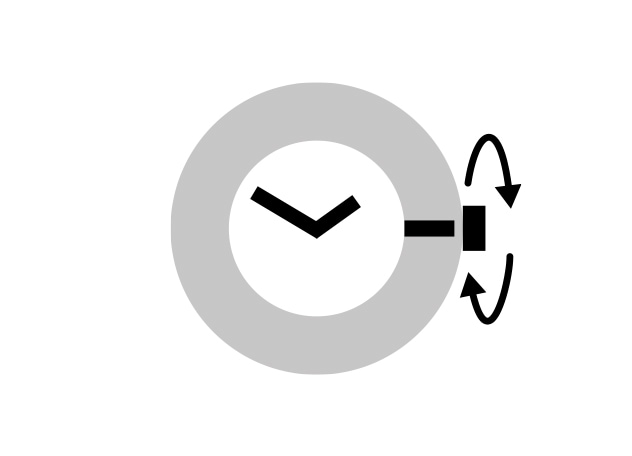 Cuerda manual (sentido antihorario)