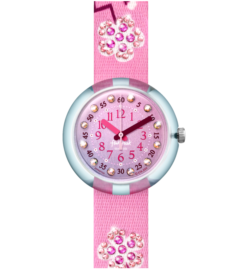 Reloj infantil Cherry Blossom rosa, reloj infantil resistente al