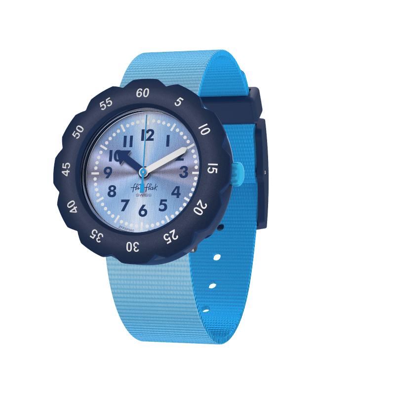 Orologio Bambino Swatch Flik Flak Shades Of Blue Quarzo Solo Tempo Blu  ZFPSP060