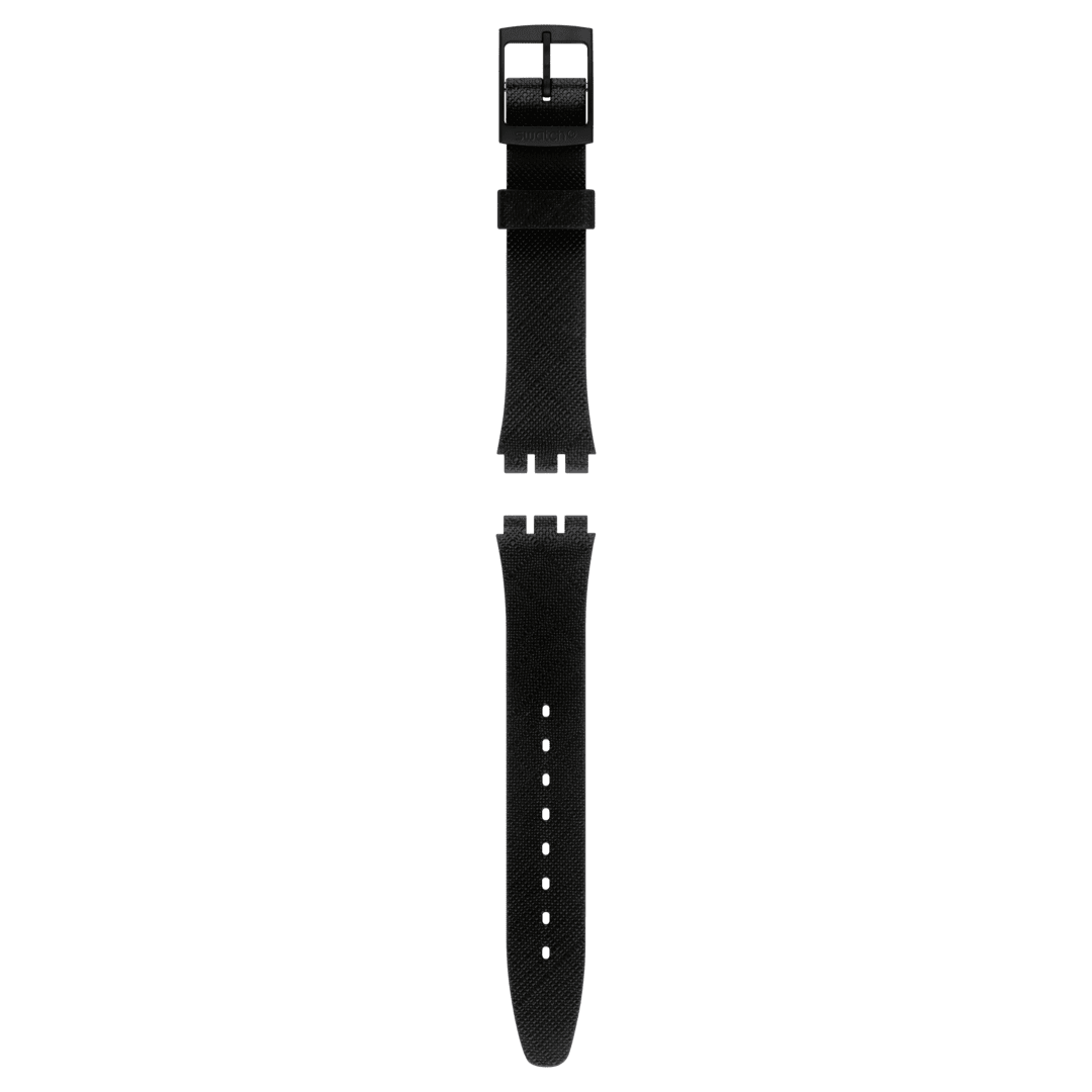 "GENT BLACK TEXTURED SILICONE STRAP" Gallery Image #1