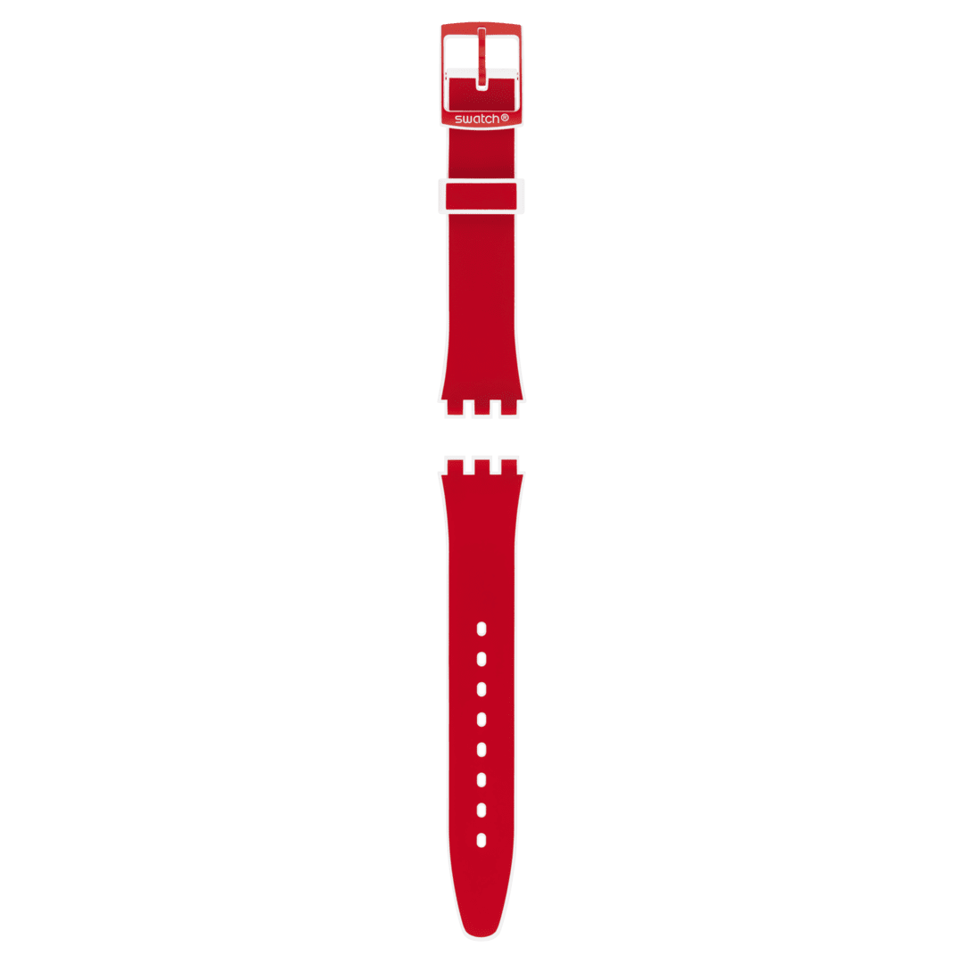 "GENT RED-WHITE SILICONE STRAP" Gallery Image #1