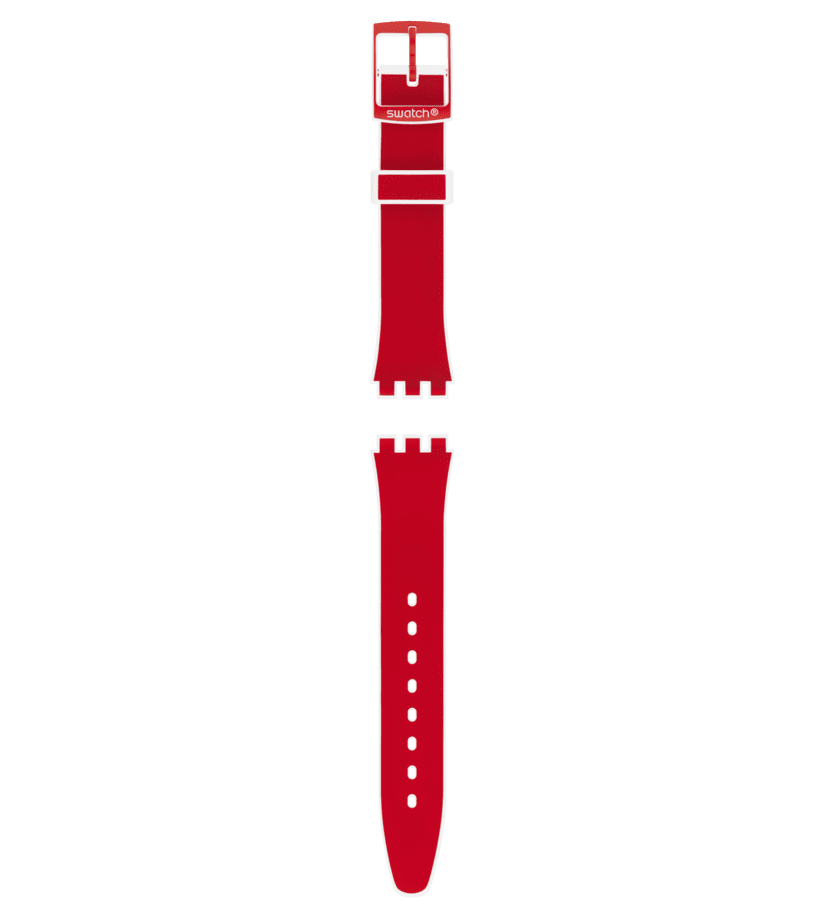 "GENT RED-WHITE SILICONE STRAP" Image #0