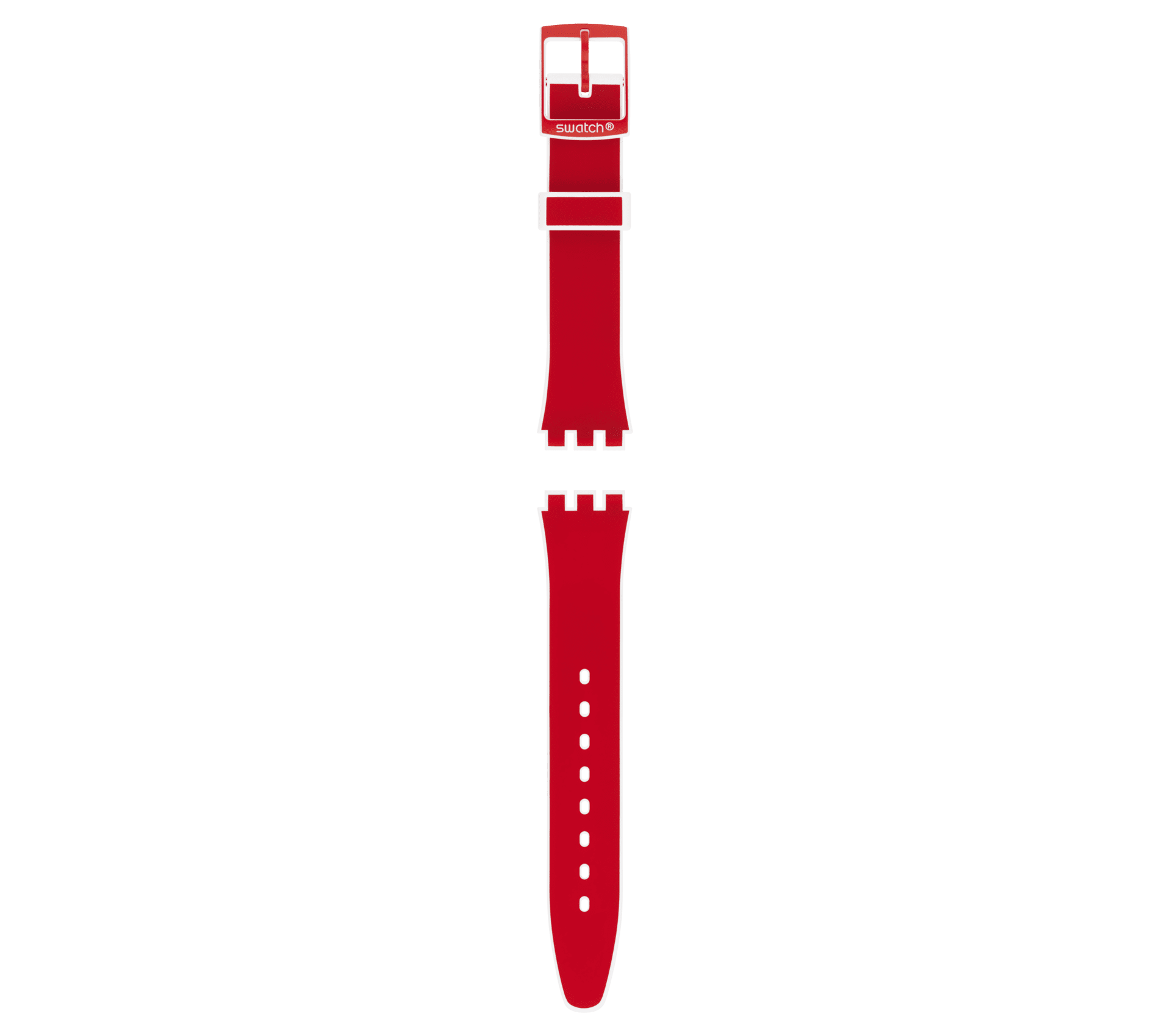 "GENT RED-WHITE SILICONE STRAP" Gallery Image #1