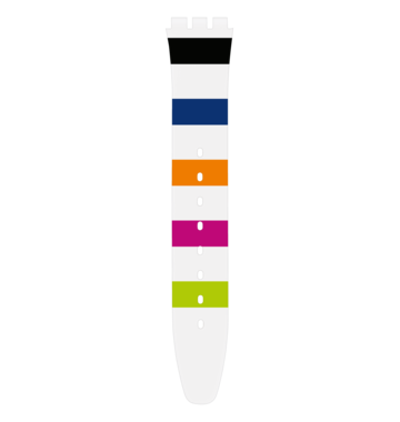 "WHITE & MULTI SILICONE STRAP 6H" Image #2