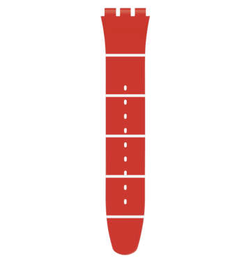 "RED & WHITE SILICONE STRAP 6H" Image #2