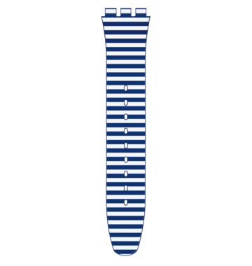 "BLUE & WHITE SILICONE STRAP 6H" Image #2