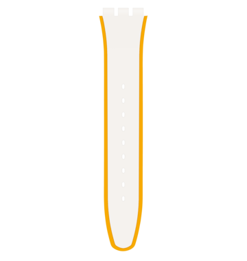"YELLOW & WHITE SILICONE STRAP 6H" Image #2