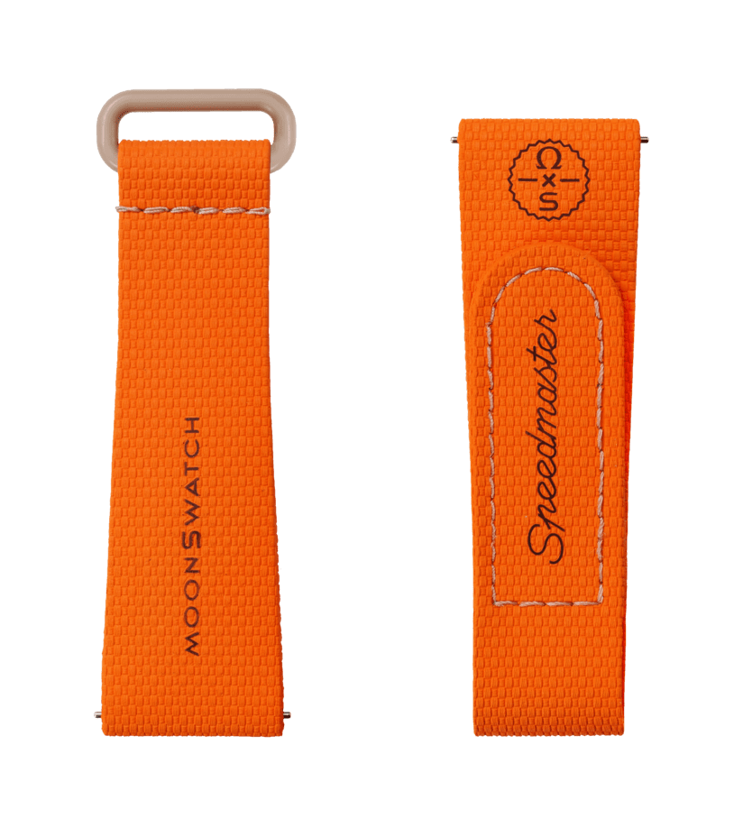 View of product MOONSWATCH ORANGE/SAND RUBBER