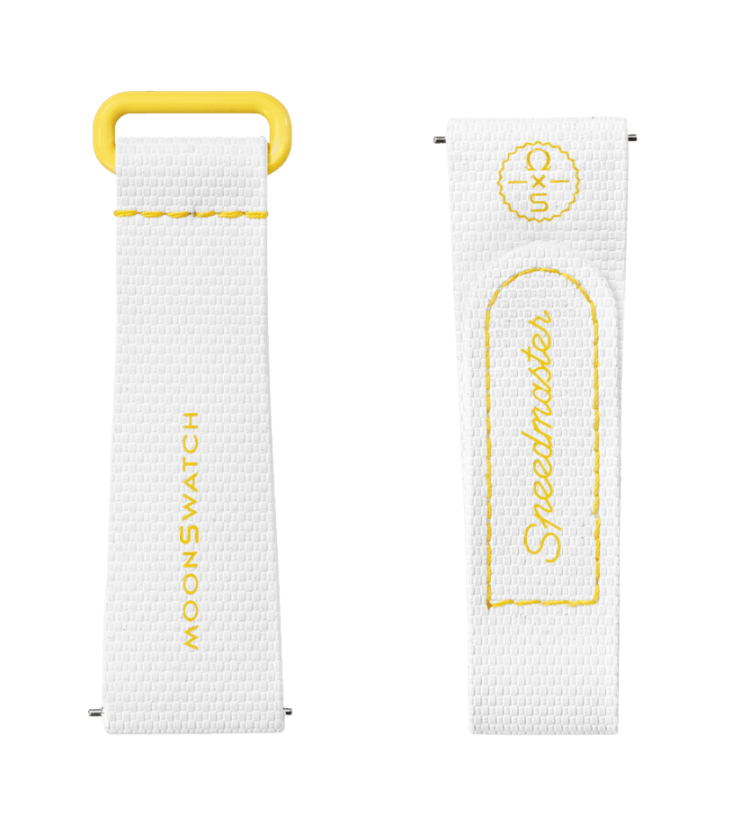 View of product MOONSWATCH WHITE/YELLOW RUBBER