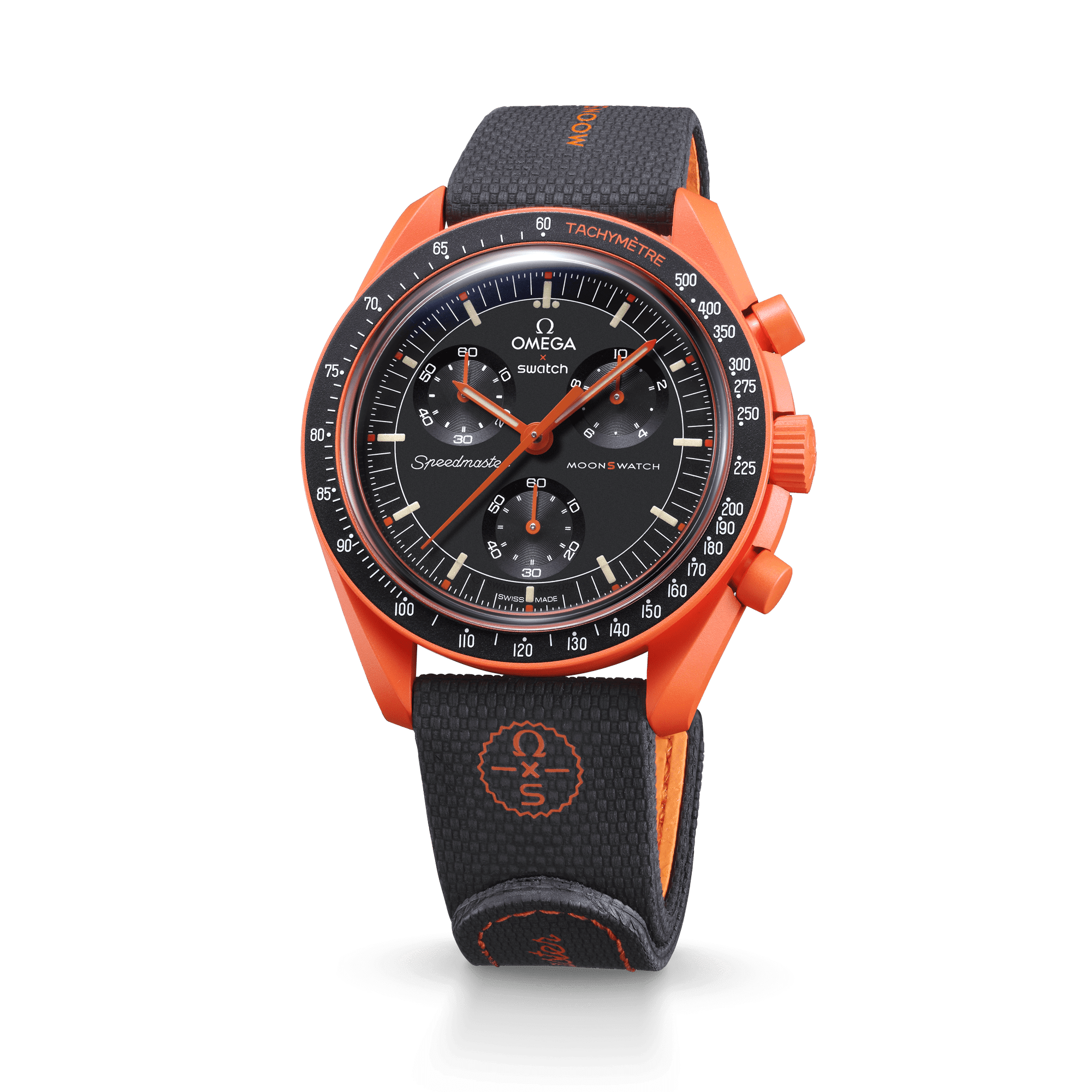 "MOONSWATCH BLACK/ORANGE RUBBER" Gallery Image #4