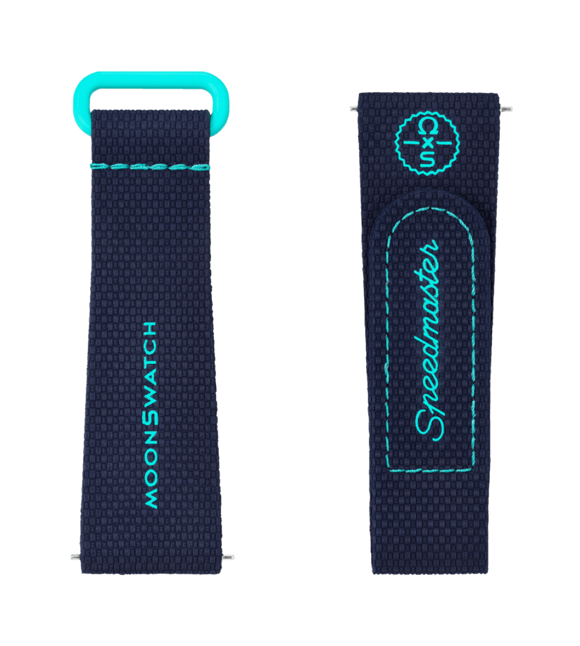View of product MOONSWATCH DARK BLUE/TURQUOISE RUBBER