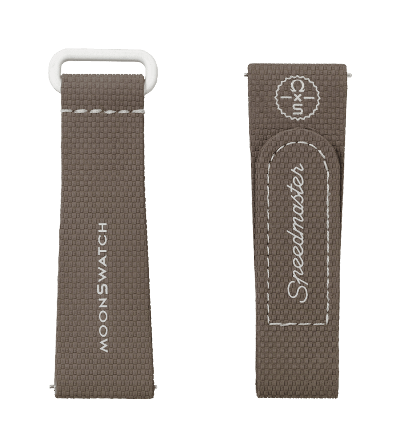 View of product MOONSWATCH DARK BROWN/SAND RUBBER