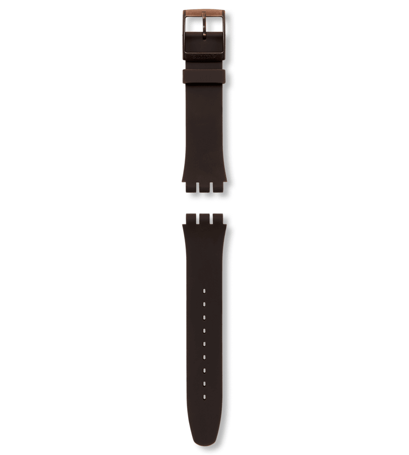 "NEW GENT BROWN SILICONE STRAP" Image #0