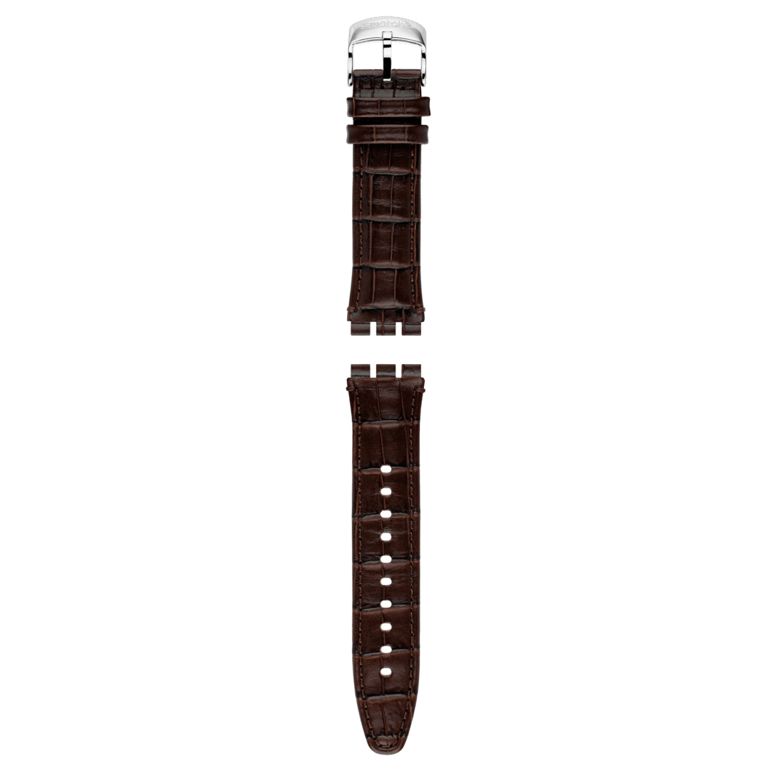 "SISTEM51 IRONY BROWN LEATHER STRAP" Gallery Image #1