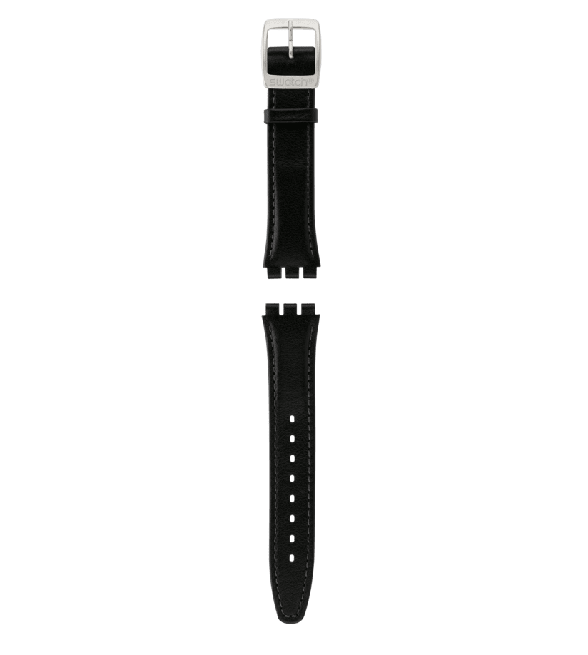 IRONY MEDIUM BLACK LEATHER STRAP - ACYLS442 | Swatch® UK
