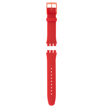 RED LACQUERED / SILICONE STRAP