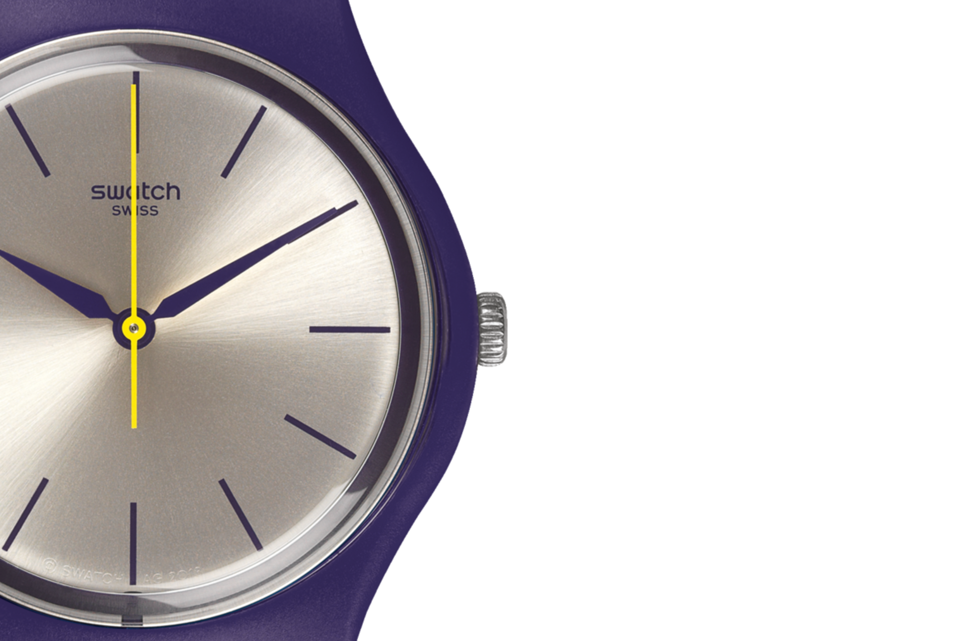 Swatch Purpbell Womens Wrap Watch 34mm Silver Dial Purple GV127 New Battery Swatch Fun in Blue Green Dial Blue and Purple Silicone  main image 3