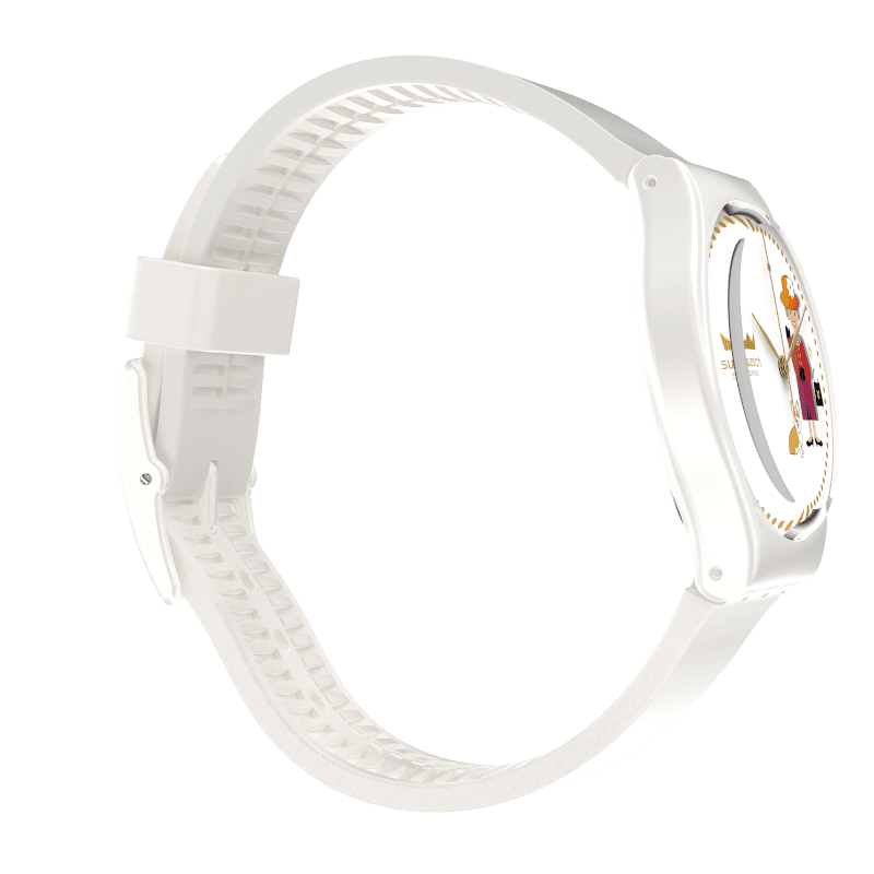  Swatch Sky Zebra Quartz White Dial Watch GG711