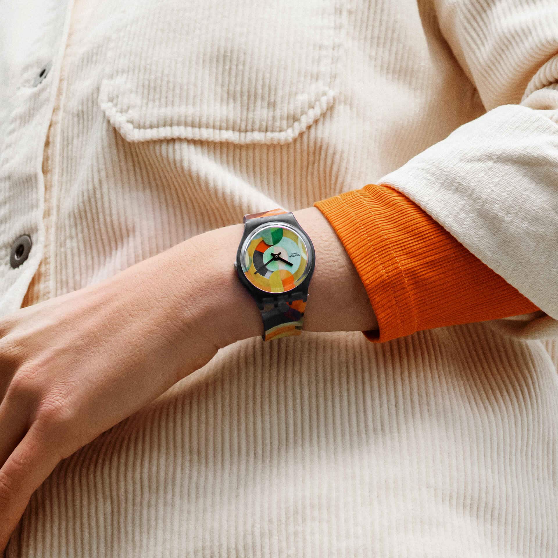 swatch スウォッチ 腕時計 電池式 ラバーベルト オレンジ - 時計
