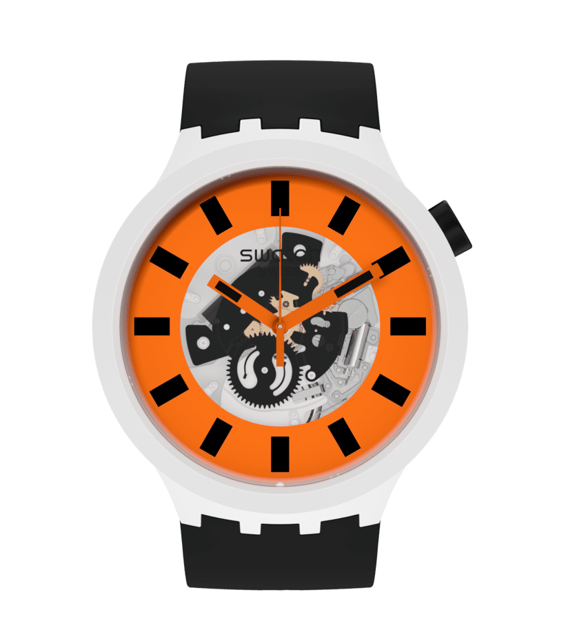 Reloj Hombre Swatch Caja De Acero Y Malla De Cuero Yvs424