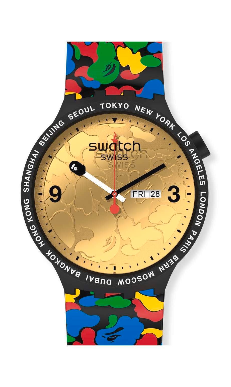 SWATCH x BAPE TOKYO BLACK MULTI CAMO