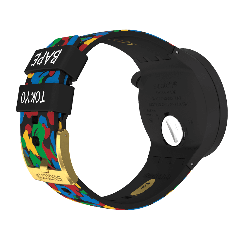 Swatch x bape black sale