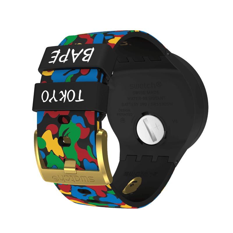 SWATCH x BAPE TOKYO BLACK MULTI CAMO