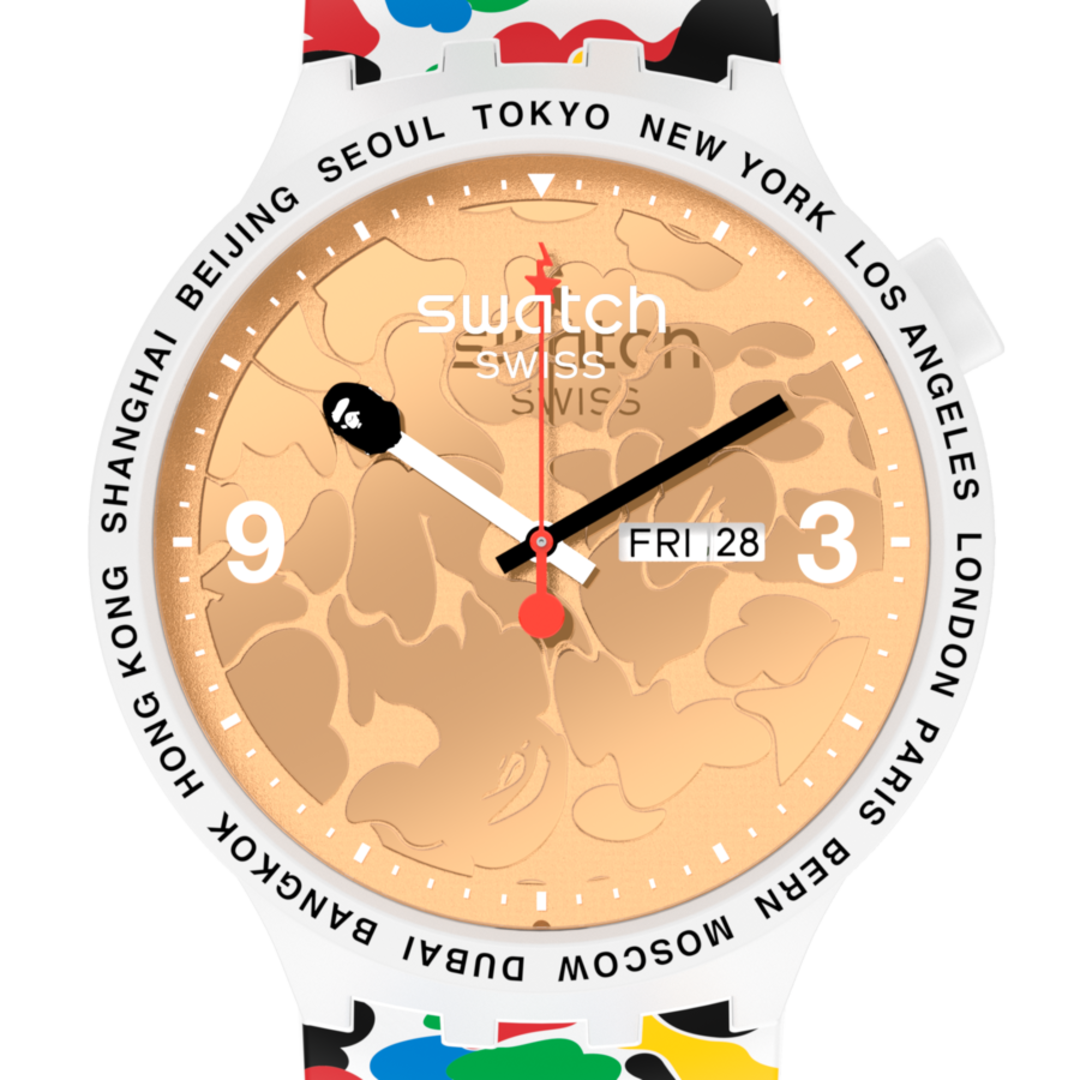 時計[数量限定]SWATCH X BAPE 東京ホワイトマルチカモ
