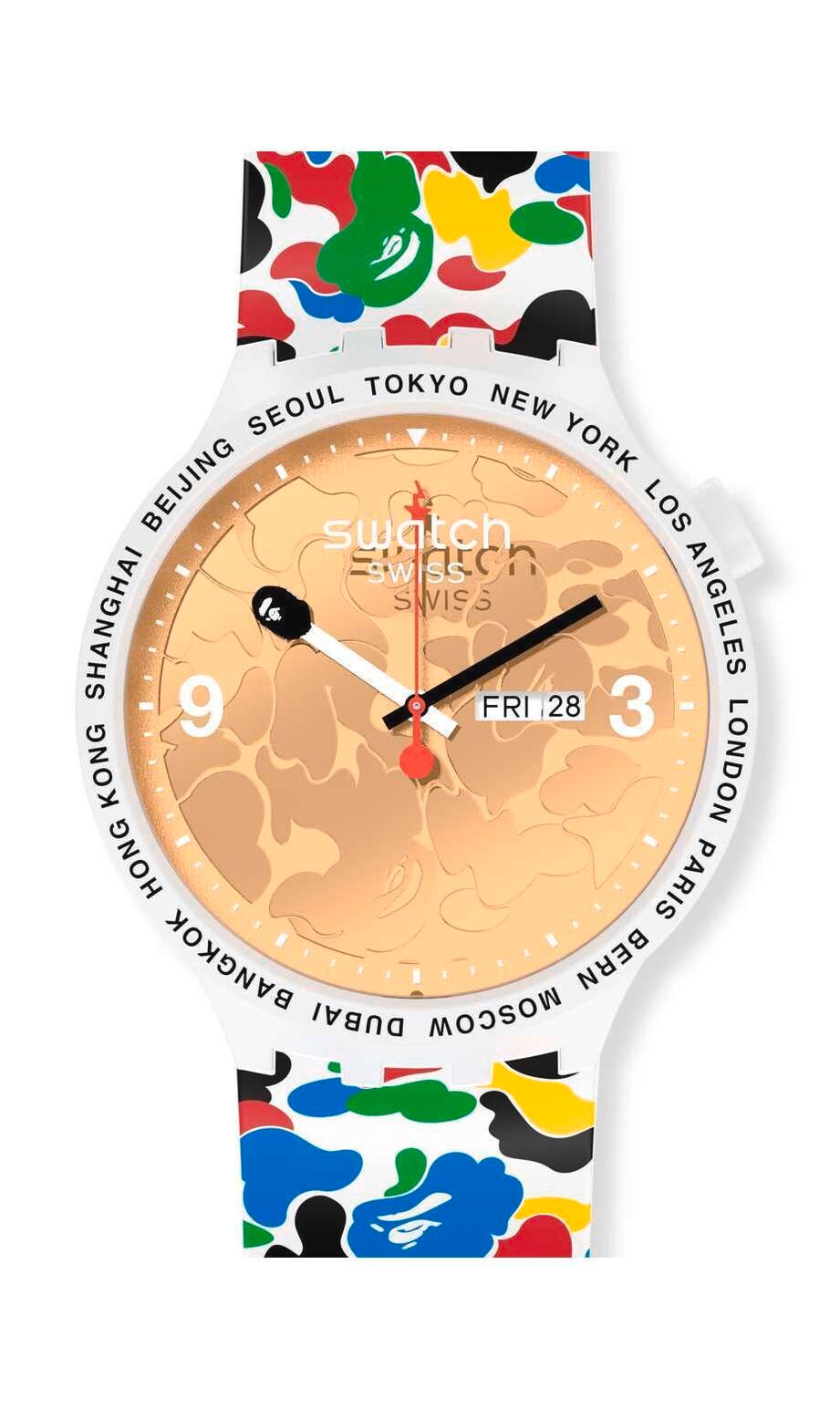 SWATCH x BAPE TOKYO WHITE MULTI CAMO