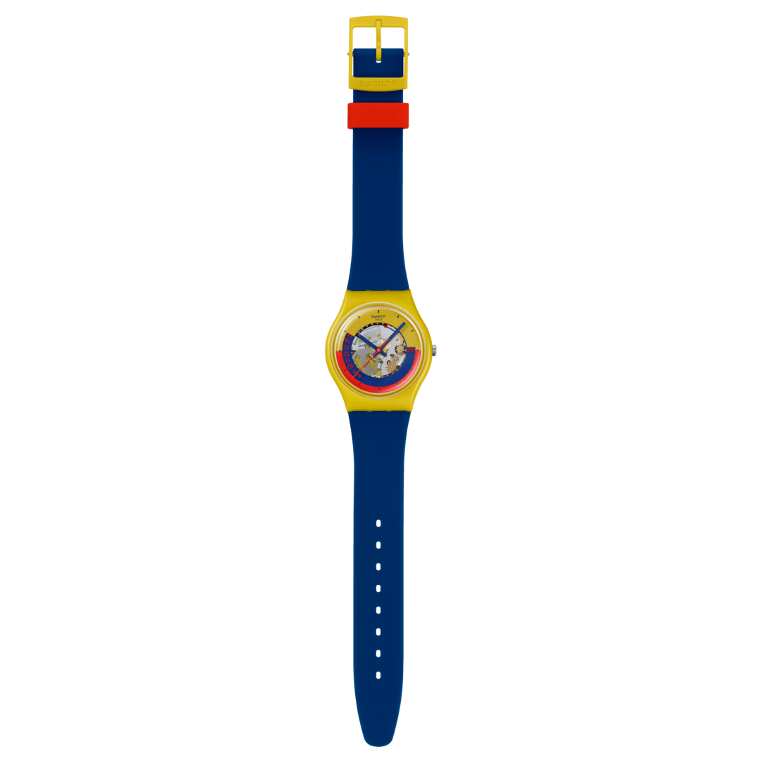 Swatch Yellow, Blue and Red Colorblock Watch TIMING IS EVERYTHING - SO28J400 | Swatch ESSENTIALS | Swatch  main image 3