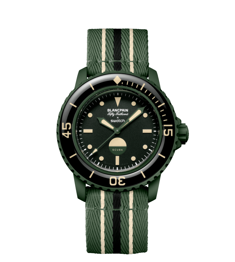 ブランパン×スウォッチ　スキューバ　フィフティ　ファゾムス　グリーン　アビス GREEN ABYSS - SO35G100 | Bioceramic Scuba Fifty Fathoms | Swatch