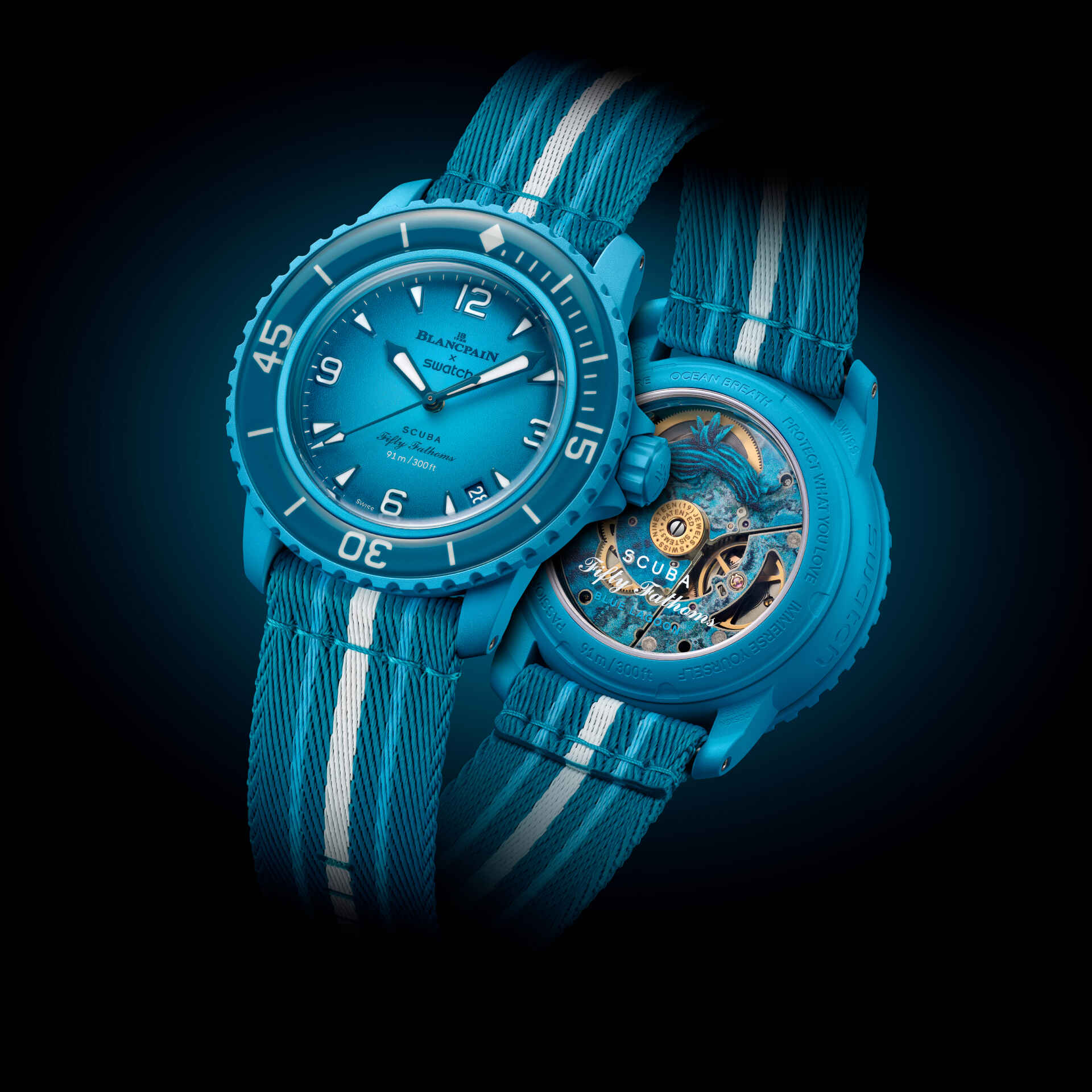BLUE LAGOON - SO35L400 | Bioceramic Scuba Fifty Fathoms | Swatch® 日本