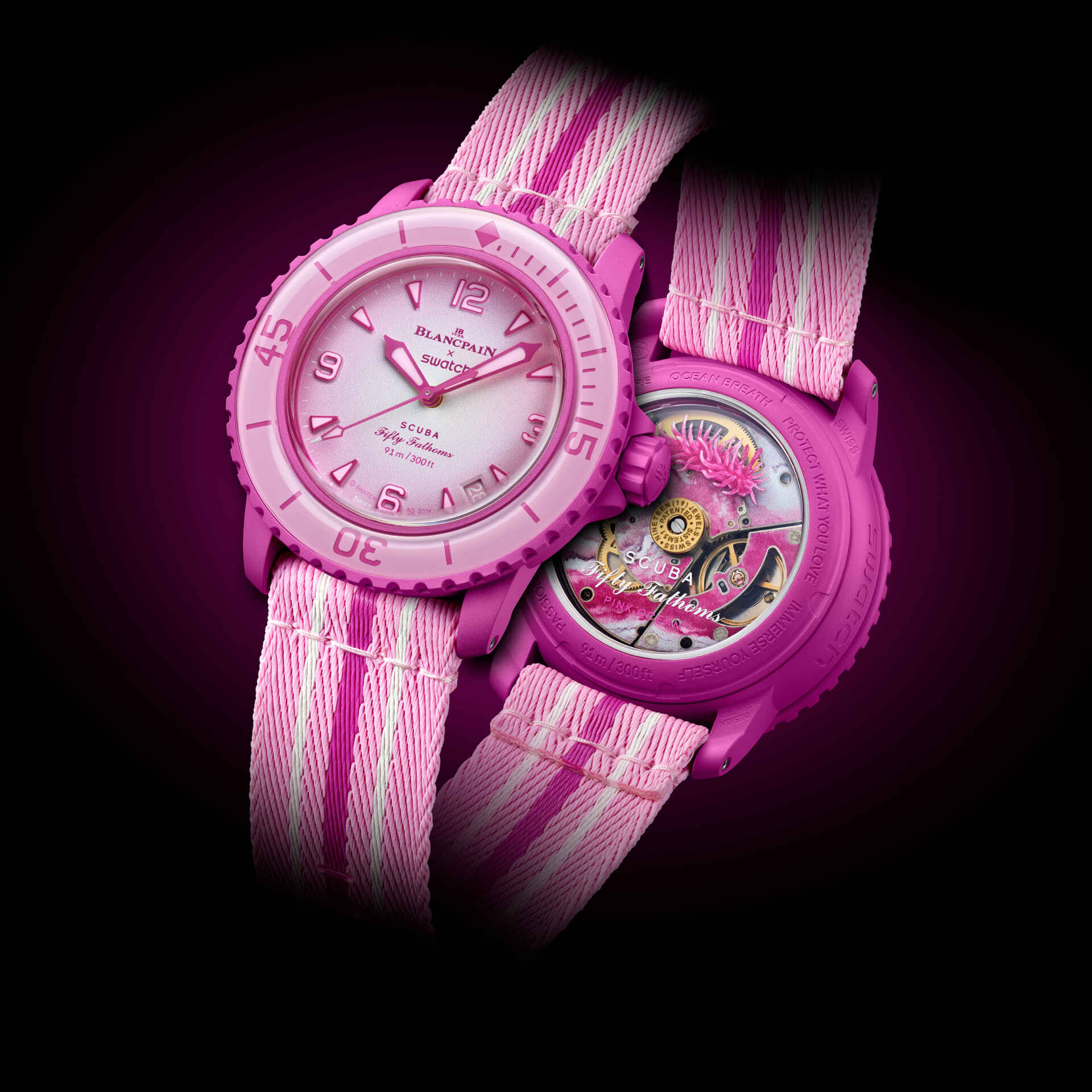 PINK OCEAN - SO35P400 | Bioceramic Scuba Fifty Fathoms | Swatch