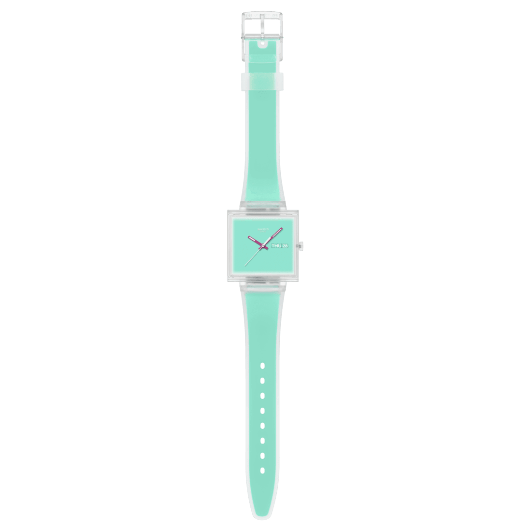WHAT IFSEE THRU MINT? - SO38K702 | 四角い時計 | Swatch® 日本
