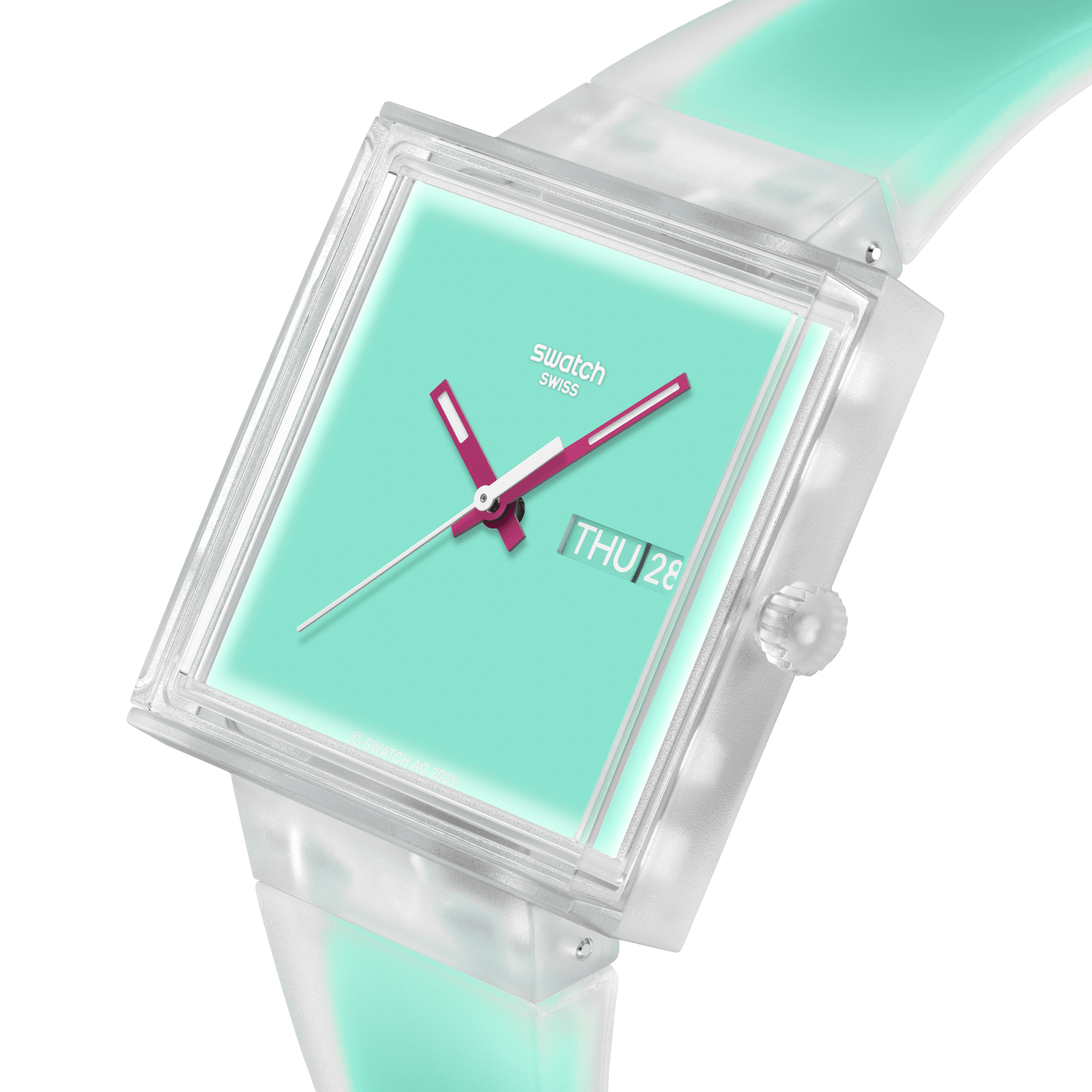 WHAT IFSEE THRU MINT? - SO38K702 | 四角い時計 | Swatch® 日本