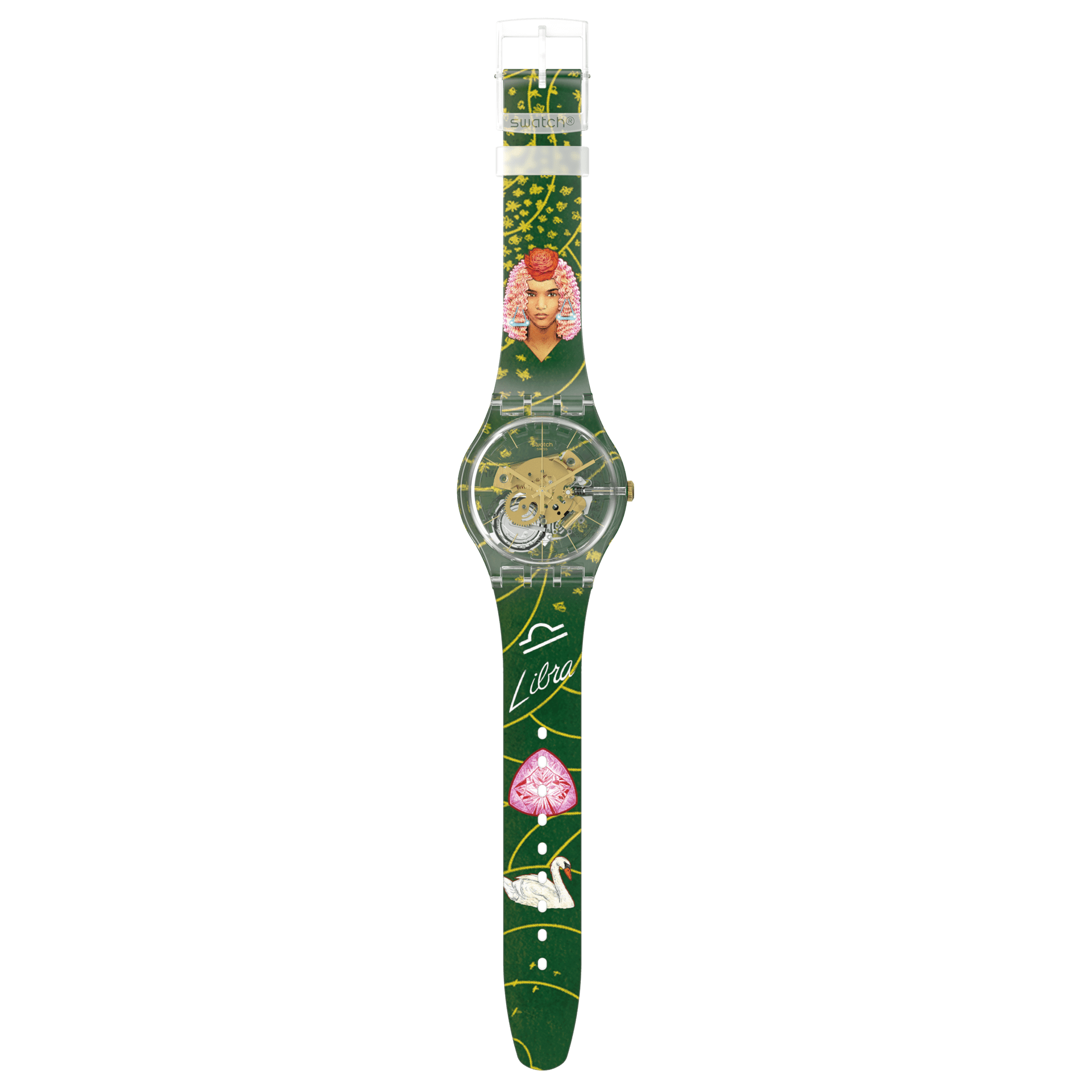 Seah Zodiac Sign Libra Limited Edition Luxury Diamond Croc Strap Watch 3102  | eBay