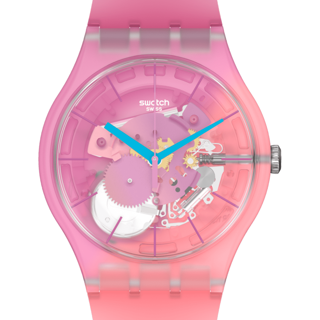 Pink hot sale swatch watch