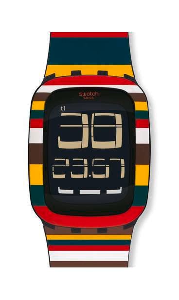 swatch led watch