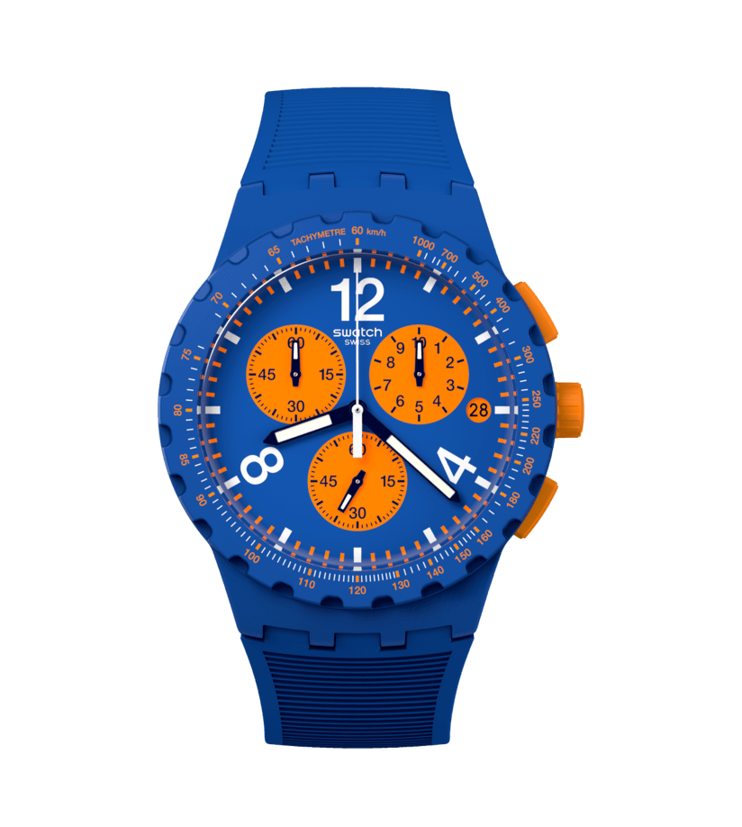 Swatch Reloj de Cuarzo Unisex Chemical Blue 45 mm : : Moda