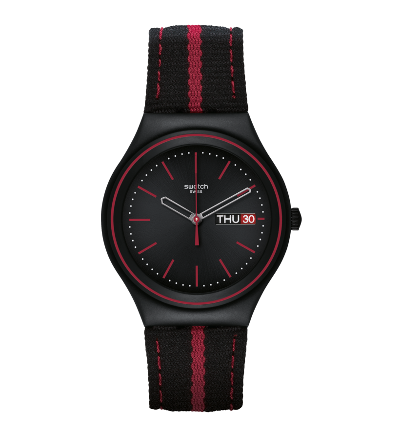 swatch black red
