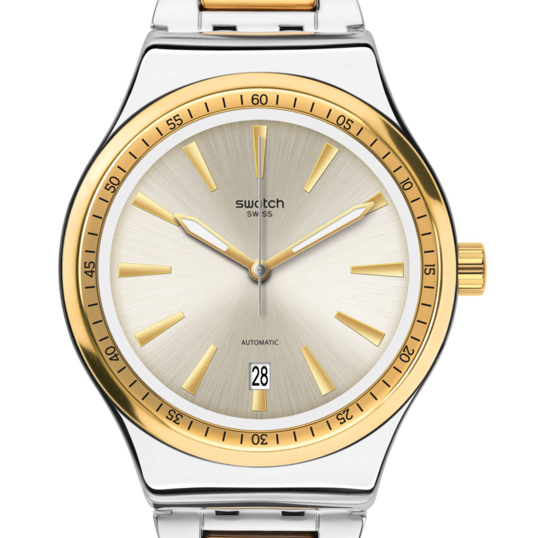 Swatch gold mens watch sale