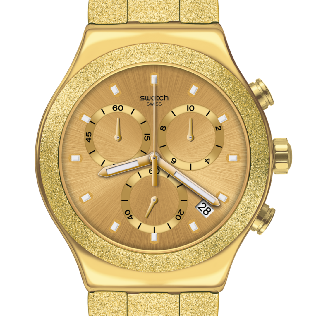 Swatch irony 2025 gold watch