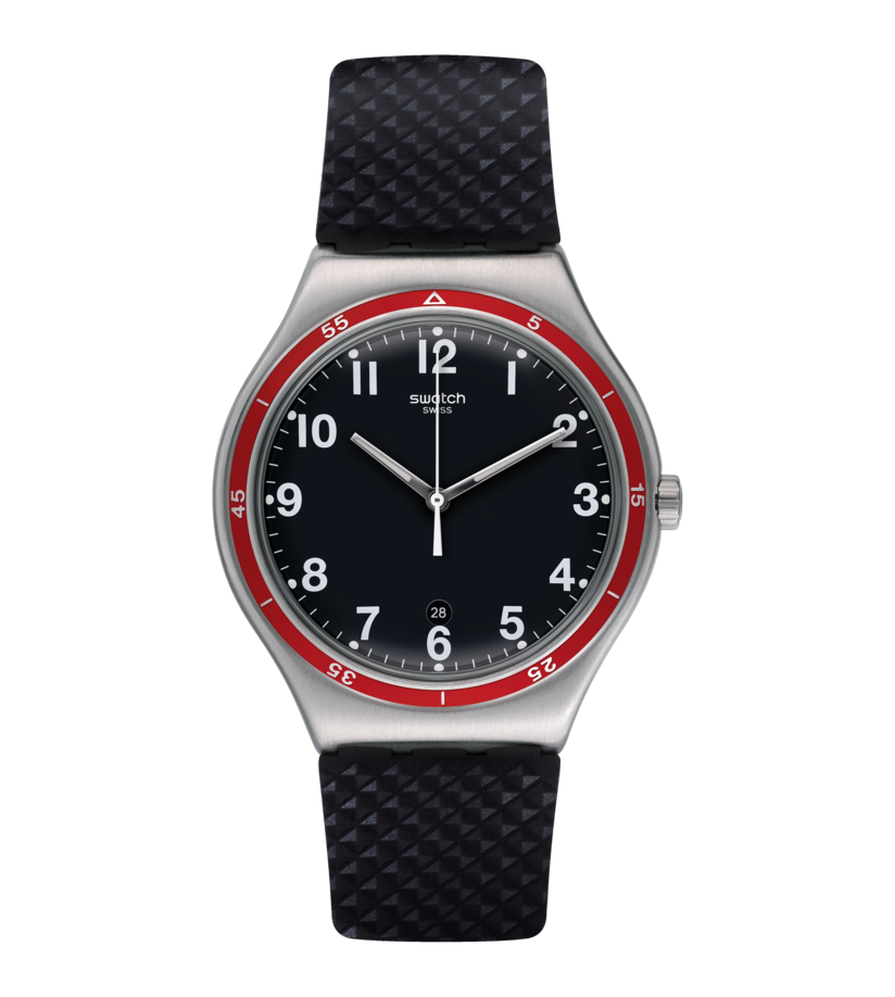 時計swatch red wheel irony chrono